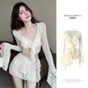 Traje de Baño Bikini para Mujer 2025 Nuevo Conjunto de Cuatro Piezas de Hada Elegante Sexy Puro Deseo Traje de Baño Push-up para Pecho Pequeño