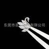 Brincos de Liga de Titânio Grau de Implante F136 Cisne Pequeno com Zircônia Piercing de Orelha G23 Studs para Cartilagem da Orelha Joias para Body Piercing