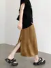 Falda de Satén de Acetato Blanca para Mujer, Nuevo Estilo Verano 2026, Nuevo Estilo Chino, Cintura Alta, Fluida, Elegante, Falda Bodycon