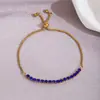 Pulseira Europeia e Americana Transfronteiriça Nova em Aço Inoxidável Dourado 18K Incrustada com Diamantes de Água Simples Ajustável Joias Femininas Atacado