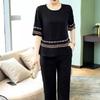 Roupas Femininas Plus Size 2026 Verão Novo Estilo para Mães de Meia-Idade e Idosas, Calça Cropped Soltinha Emagrecedora + Conjunto de Camiseta Solta Tendência