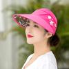 Nuevo sombrero de copa vacío de verano de ala grande a prueba de sol para exteriores sombrero de sol a prueba de sol para mujer sombrero plegable de perla venta al por mayor de fábrica