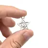 Pingente Estrela de Cinco Pontas Espiral de Prata Antiga Acessórios de Joias de Liga de Zinco DIY Material para Colar Brincos Pingente Quente Transfronteiriço