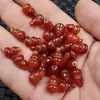 Cuentas sueltas de jade calabaza cuentas sueltas con agujero pasante cuentas sueltas de ágata roja calabaza tridimensional cuentas sueltas pulsera collar accesorios calabaza