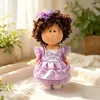 Boneca de pelúcia Mia batata espanhola 24cm com vestido de balé de tule rosa 20cm, sapatos novos de couro com tira em T e sapatos de lona