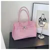 Bolsa de Gelatina de Grande Capacidade Cor de Doce Transparente Bolsa de Mão Tote Fashion Versátil para o Dia a Dia Bolsa Kelly Bolsa de Ombro Feminina