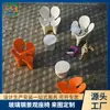 Banco de Arte Mariposa de Fibra de Vidrio Cuadrado Dibujo Animado Asiento Decorativo Silla Divertida para Calle Comercial Asiento Colorido En Stock