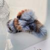 Horquilla de peluche de conejo Rex real con placa trasera de sentido avanzado para el cabello, pinza grande para el cabello de otoño e invierno, bonito accesorio para el cabello con forma de tiburón