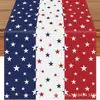Camino de mesa Amazon transfronterizo nuevo americano del 250º Día de la Independencia con rayas de acuarela y estrellas para mesa de cocina comedor festiva