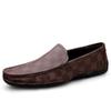 Zapatos de cuero casual de negocios para hombre, zapatos de conducción de suela blanda, zapatos casuales sin cordones, zapatos individuales para las cuatro estaciones, zapatos tipo mocasín de cuadros, zapatos de piel de vaca para hombre