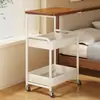 Estante de almacenamiento móvil multicapa para sala de estar, de pie con ruedas, carrito pequeño estilo vintage, estante de almacenamiento para snacks en casa