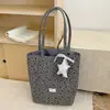 Bolsa feminina de grande capacidade, nova bolsa de ombro versátil da moda outono 2026, versão coreana bolsa tote casual com estrela