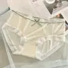 Ropa interior sin marcas de seda helada para mujer, algodón puro, entrepierna cómoda, fresca, ultrafina, estilo japonés de chica dulce, estudiante, tiro medio, pantalones máscara