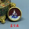 Pingente Thangka Cinnabar Oito Guardiões Pintado à Mão Pingente de Viagem Zodiacal Doze Signos Benmingfo Caixa de Aço Titânio Pingente de Joia