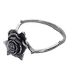 Anillo Rosa Negra Original Chiba para Niños Sentido del Diseño Nicho Retro Personalidad Trendy Hombres Soltero Comida Callejera de Alta Gama Anillo para Mujeres