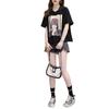 Playera de Algodón Puro de Manga Corta con Capucha para Celebridad de Internet que Reduce la Edad para Mujer 2025 Verano Nuevo Versátil Casual Suelta Top de Media Manga Trendy