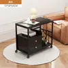 Mesa lateral, mesinha de centro, armário lateral de sofá, mesa de chá móvel, mesinha, prateleira de armazenamento, armário lateral estreito, mesa de chá para lazer na varanda