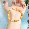 Pulsera Aumentadora de Altura de Jade Seda Dorada de Xinjiang con Nudo de Bambú para Mujer Lujo Ligero Diseño de Nicho de Gama Alta Colorida Versátil
