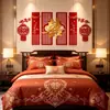 Set de decoración para habitación de boda, incluyendo todos los artículos necesarios para decorar la escena de la boda, el nuevo hogar del novio y la alcoba de la novia, incluyendo decoraciones de fondo y arreglos florales.