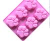 Yunfeng seis pedaços filhote de cachorro pegadas molde bolo de silicone 6 peças Cat Garra molde de sabão feito à mão molde de bolo resistente a alta temperatura