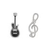 Pendientes de Nota Musical de Guitarra Estilo Ins Europeo y Americano Diseño de Personalidad y Temperamento Pendientes de Violín Asimétricos Pendientes Lindos