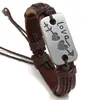 Popular Pulsera de Cuero Europea y Americana con Aleación de Flecha a Través del Corazón Joyería para Parejas Regalo Creativo de San Valentín Regalo Más Vendido
