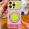 Adecuado para Apple 17, color macarrón ventana grande contrastante soporte giratorio, funda simple para iPhone 18 PRO MAX 16