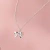 Colar Tridimensional Doce de Laço para Mulheres Verão Luxo Acessível Design de Nicho Estilo Ins Simples e Requintado Corrente de Clavícula Atacado