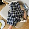 Pantalones de Pierna Ancha a Cuadros Retro para Mujer Verano 2026 Nuevos Tallas Grandes Estilo Perezoso Holgado Cubren Caderas Rectos Casuales
