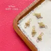 Estilo Antiguo Estilo Chino Chapado en Oro Grabado Doble Cara DIY Colgante Pequeño Cadena Joyería Hecho a Mano Accesorios para Collares Pulseras