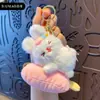 Llavero de peluche de animal tipo paleta de hielo de verano para mujer, llavero de muñeca de conejo moderno y exquisito, colgante para mochila