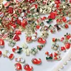 Accesorios de Arte para Uñas Navideñas, Lujo Accesible, Copos de Nieve Estéreo Brillantes, Cascabeles de Cristal, Guirnalda de Perlas de Árbol de Navidad para Decoración de Uñas