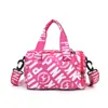 Bolsa Esportiva Rosa Portátil de Ombro Transversal Crossbody Impressa Transfronteiriça com Logo Portátil Bolsa de Armazenamento de Grande Capacidade Bolsa de Mão