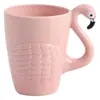 Caneca de Cerâmica Flamingo _ Capacidade 350ml Alça em Formato de Flamingo Rosa Caneca de Café com Detalhe de Asa 82x95cm _ Perfeita para Amantes de Pássaros Tropicais