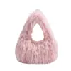 Bolso de Mano Peludo de Otoño e Invierno Transfronterizo para Mujer, Bolso de Mano Peludo de Moda de Gran Capacidad, Bolso Bandolera Tipo Dumpling, Bolso de Mano