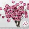 Rosas de Creme Simuladas de 3 Cabeças, Decoração de Fundo para Casamento, Arranjo de Flores para Guia de Estrada, Flores de Seda Estilo Europeu para Casamento, Flores Artificiais
