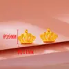 Novos Brincos de Coroa Flor de Rosa Banhados a Ouro Vietnamitas, Brincos de Veado Amor Banhados a Cobre com Ouro 24K para Mulheres, Acessórios Transfronteiriços