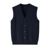 Chaleco Yangtze de Lana Peinada Pura para Hombre, Cuello en V, Tejido de Capa de Aire Espesado, Chaleco Cardigan de Punto Cálido