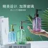 Botella de Jabón de Manos, Champú, Acondicionador, Gel de Ducha, Loción de 450ml Estilo Europeo con Rayas de Colores para Uso en Hoteles y Casas de Huéspedes