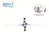 Pendientes de aleación de titanio F136, joyería de piercing para tragus, labio, con rosca interna, con incrustaciones de microdiamantes pequeños, diseño de cruz de meteorito, lujo ligero