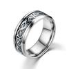 Anillo de acero de titanio patrón de dragón pieza de dragón anillo de joyería luminosa con incrustaciones de diamantes anillo de acero inoxidable fábrica de origen exclusivo transfronterizo