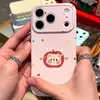 Estrella Arcoíris Manzana Oso Rosa Estuche Grande con Ventana para Apple 17, Suave Estuche Girly Rosa para iPhone 16 Corazón