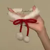 Atmósfera Navideña Bola de Pelo Copo de Nieve Collar Gargantilla Felpa Diseño Dulce y Lindo Accesorio Versátil Cadena para Clavícula