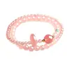 Pulsera de Doble Círculo con Cuenta de Cristal de Fresa Natural para la Buena Suerte para Mujer, Cristal Rosa, Nuevo Estilo Chino, Tendencia Nacional, Ágata de Alta Gama, Anillo Corredizo