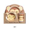 Vajilla infantil creativa de fibra de bambú juego de regalo de 5 piezas jardín de infancia bebé caricatura rejilla tazón plato hondo