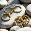 Anillo Abierto Exquisito Apilado de Tres Anillos con Borla de Llave y Candado Pequeño Micro-pavimentado con Circonita Acero Inoxidable Personalizado con Circonita 5A