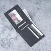 Bolso de Lona Nuevo Cartera para Hombre Bolso de PU Cartera Portatarjetas de Negocios Casual Monedero Ultra Ligero Impermeable Portatickets
