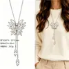 Cadena para Suéter de Collar Largo Geométrico, Accesorio de Lujo de Alta Gama, Versátil y de Moda, Colgante de Perla para Otoño e Invierno
