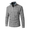 Suéter de punto de invierno transfronterizo nuevo para hombre con media cremallera, moderno y a la moda, forrado de felpa y engrosado para uso casual