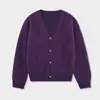 Shi Jian ACME Lujo Ligero Dinero Viejo Relajado Cuello en V Suéter de Punto Peludo para Mujer Otoño Invierno Abrigo de Lana Perezoso 22396
